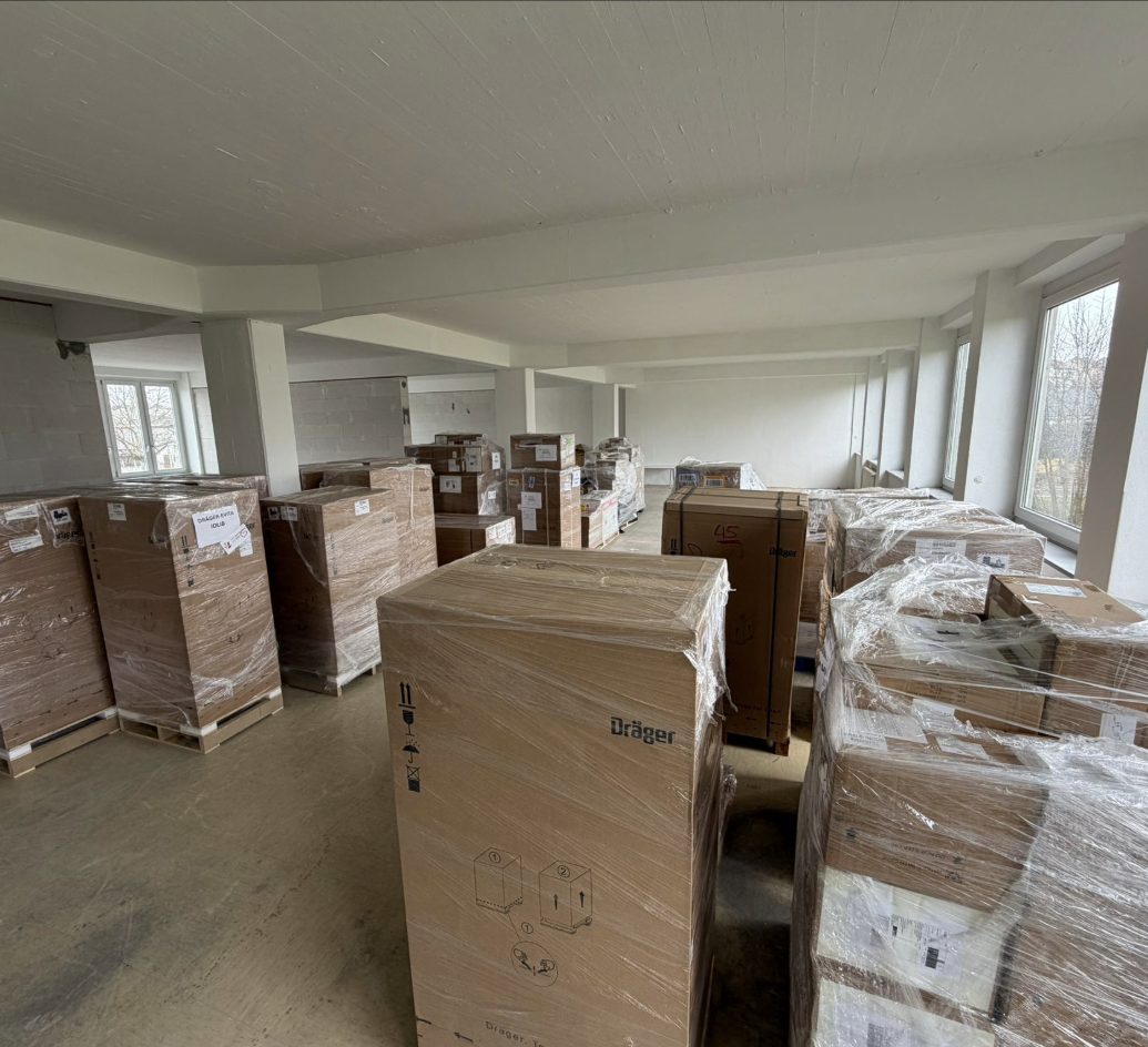 Pallets staged in our warehouse, ready for loading